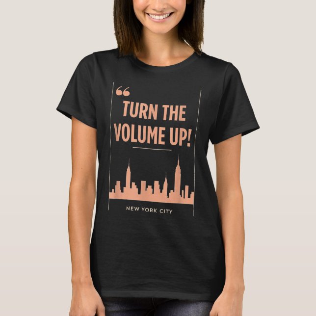 T-shirt Turn The Volume Up Nyc Skyline Zohran Mamdani For  (Devant)