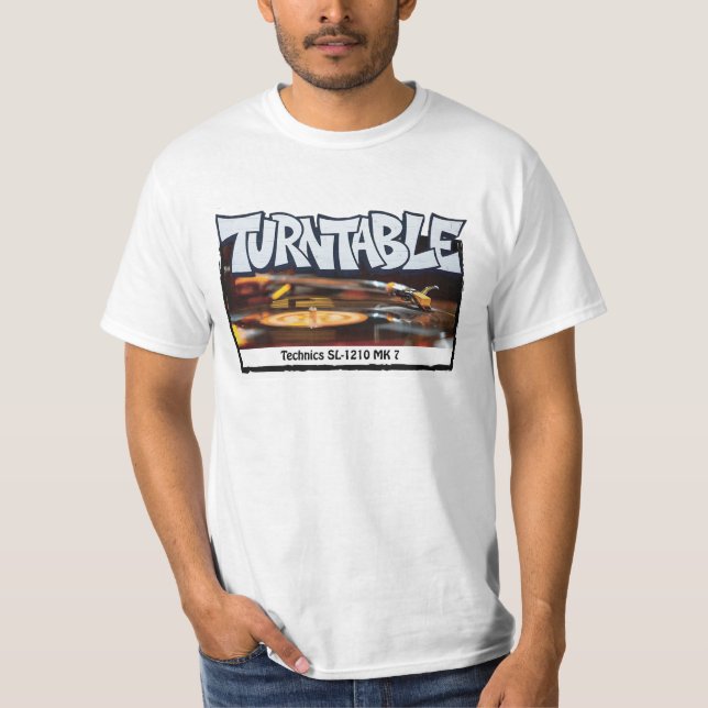 T-shirt turntable, graffiti, street art, dj, urban (Devant)