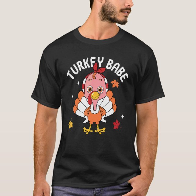 T-shirt Turquie Babe Automne Automne Y'all Thanksgiving Re (Devant)