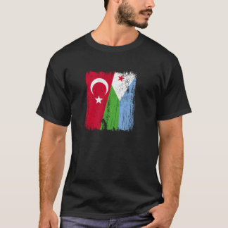 T-shirt Turquie Djibouti demi-drapeau Turc Djibouti Pride