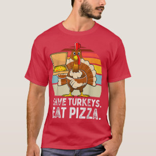 T-shirt Turquie Drôle Thanksgiving Sauver Turkeys Manger P