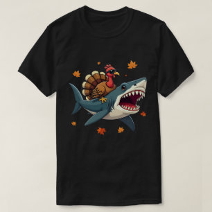 T-shirt Turquie équitation requin drôle Thanksgiving