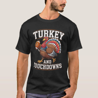 T-shirt Turquie Et Touchdowns Football Thanksgiving Men Bo