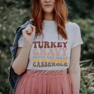 T-shirt Turquie Haricots Gravés Et Rouleaux Tombent Thanks