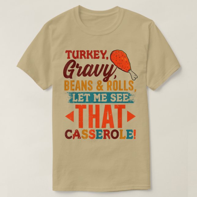 T-shirt Turquie haricots Gravés & Rolls Casserole Drôle Th (Design devant)