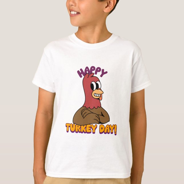 T-shirt Turquie joyeux pour l'action de grâce (Devant)