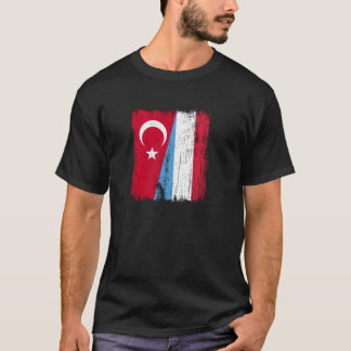 T-shirt Turquie Luxembourg Demi-drapeau Turc Luxembourg