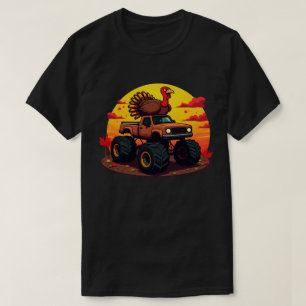 T-shirt Turquie Monster Truck Sunset Rétro Thankgiving