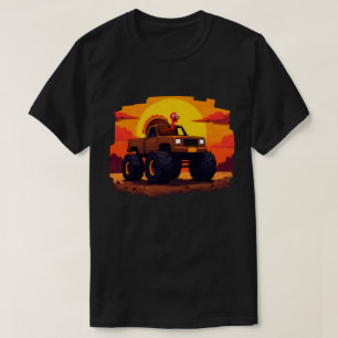 T-shirt Turquie Monster Truck Sunset Rétro Thankgiving