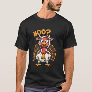 T-shirt Turquie Moo Costume de vache drôle Thanksgiving Fa