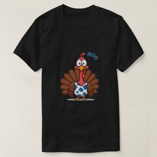 T-shirt Turquie Moo Drôle Thanksgiving (Design devant)