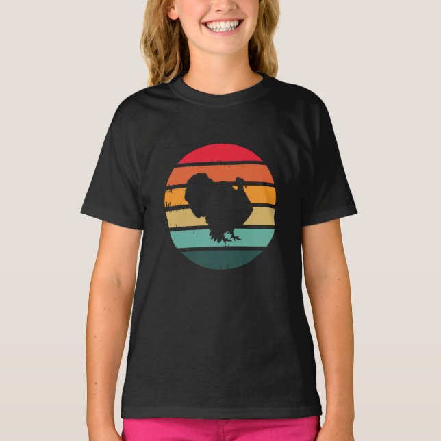T-shirt Turquie Oiseau Thanksgiving Distressed coucher de  (Devant)