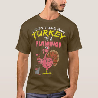 T-shirt Turquie rose Flamant rose drôle Thanksgiving Anima