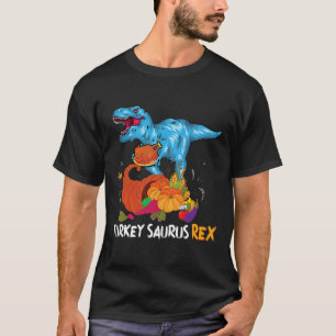 T-shirt Turquie Saurus Rex Thanksgiving Dinosaur Citrouill