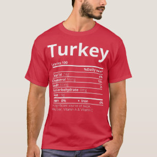 T-shirt Turquie Valeur nutritive Famille Amusante Thanksgi