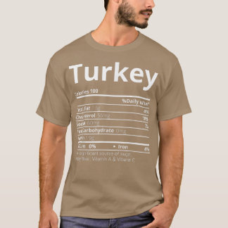 T-shirt Turquie Valeur nutritive Famille Amusante Thanksgi
