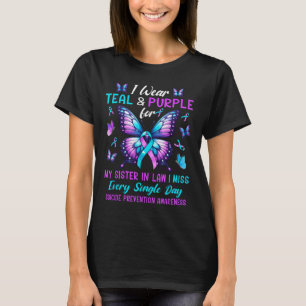 T-shirt Turquoise & Violet Pour Soeur En Droit Suicide