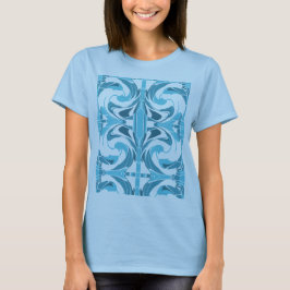 T-shirt Turquoise Aqua Swirling Mosaic Méditerranée Look