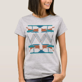 T-shirt Turquoise Bleu Orange Zig-zag Sud-Ouest Look