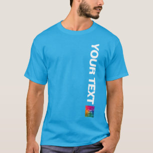 T-shirt Turquoise Bleu Télécharger Photo Ou Logo Ici Ajout