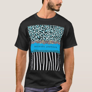 T-shirt Turquoise Blue Turquoise Moderne Glam Retro Chemis