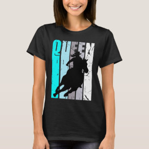 T-shirt Turquoise Cowgirl Queen Rodeo Femmes Barrel Racer