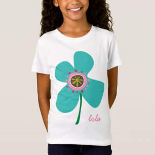 T-Shirt Turquoise Daisy Pop Whimsical & mignonne Fleur d'é