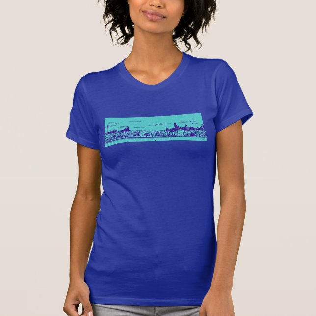 T-shirt turquoise et Blue Comic Style Chicago (Devant)