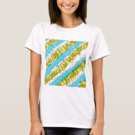 T-shirt Turquoise et Jaune Distressed