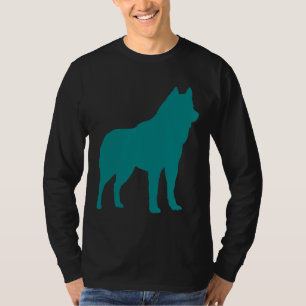 T-shirt Turquoise Husky Silhouette
