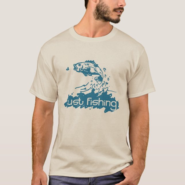 T-shirt turquoise Just Fishing (Devant)