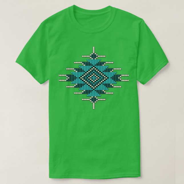 T-shirt Turquoise Native American Style Sunburst (Design devant)