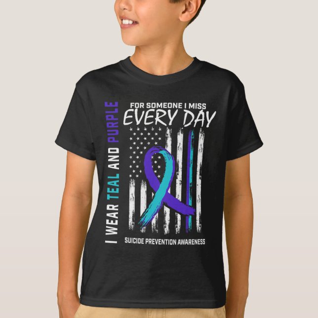 T-shirt Turquoise Purple Quelqu'Un Qui Me Manque Sensibili (Devant)