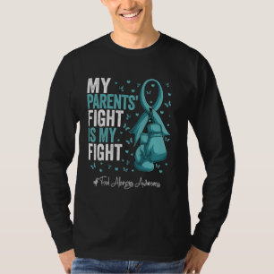 T-shirt Turquoise Ribbon Parents Allergies alimentaires Se