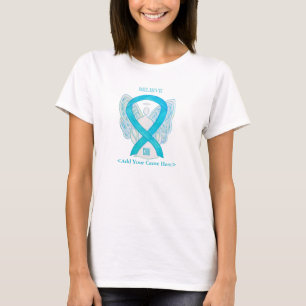 T-shirt Turquoise Sensibilisation Ruban Angel Chemises per