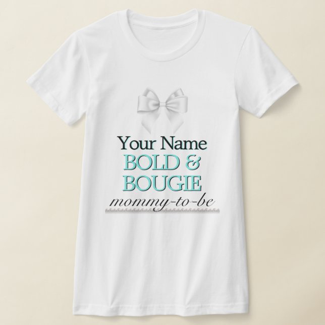 T-shirt Turquoise Tiffany Thème Maman Mère être Baby showe (Poser)
