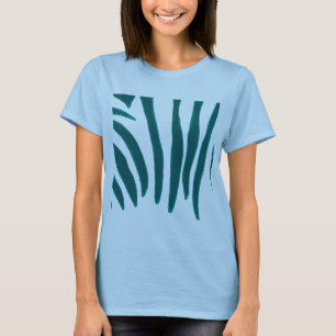 T-shirt Turquoise Turquoise Zebra rayures tee - shirt
