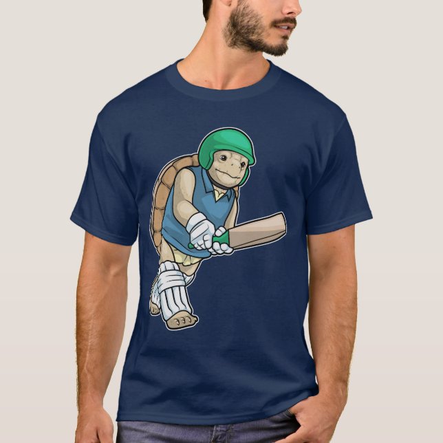 T-shirt Turtle Cricket Cricket bat Sports (Devant)