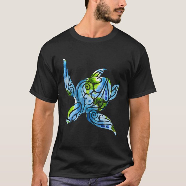 T-shirt Turtle Eh Jour Sauvez La Planète Turtle Recycle O (Devant)
