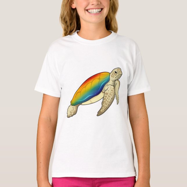 T-shirt Turtle Rainbow (Devant)