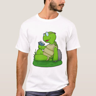 T-shirt Turtle Reading Book