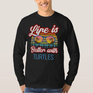 T-shirt Turtle Retro Sunset Life Is Better With Turtles !