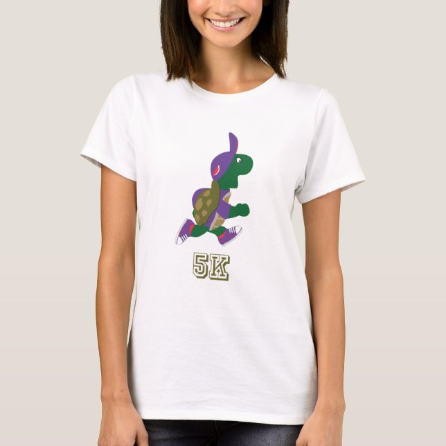 T-shirt Turtle Runner 5K - Violet (Devant)