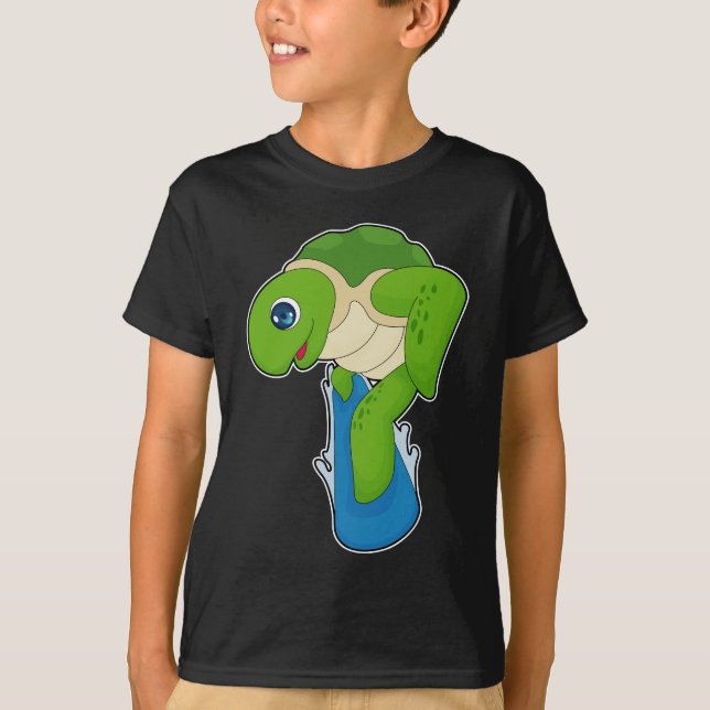 T-shirt Turtle Snowboard Sports d'hiver (Devant)