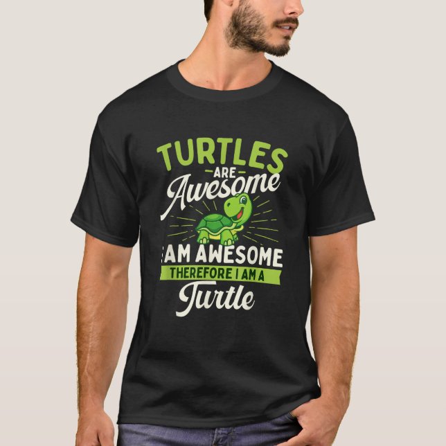 T-shirt Turtles Are Awesome Wildlife Cute Tortoise Beach M (Devant)