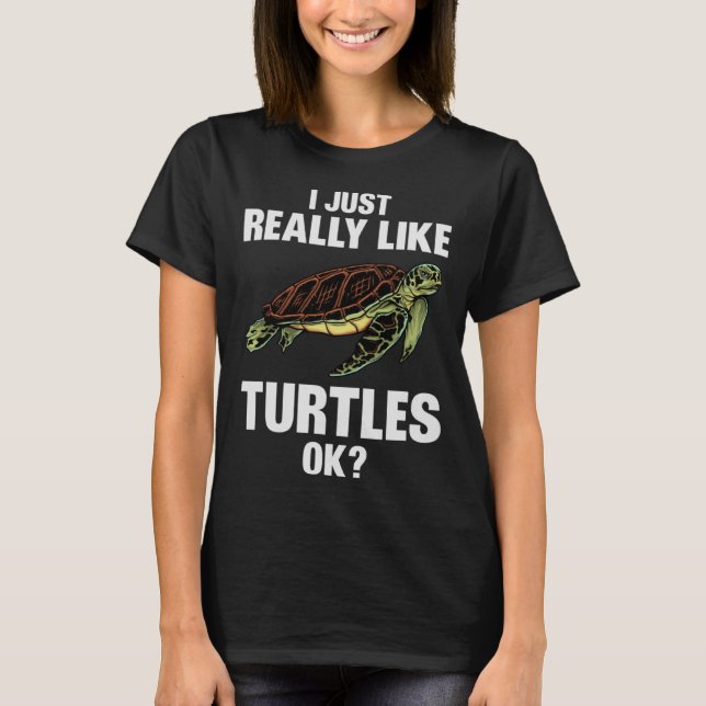 T-shirt Turtles Stud Idées J'Aime Vraiment Les Tortues Ow (Devant)