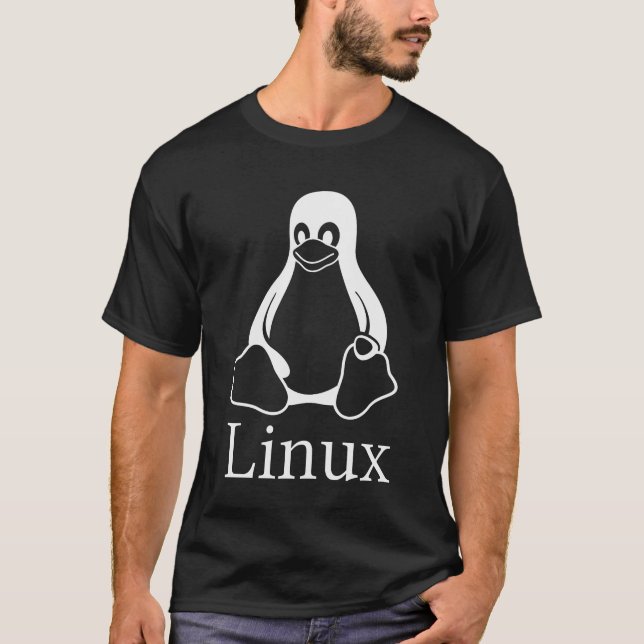 T-shirt Tux/pièce en t obscurité de Linux (Devant)