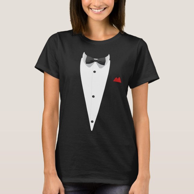T-shirt Tuxedo avec Bowtie pour le réveillon Mariage (Devant)