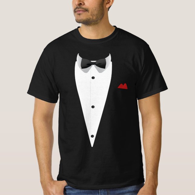 T-shirt Tuxedo avec Bowtie pour le réveillon Mariage (Devant)