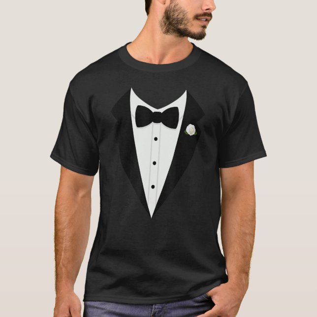 T-shirt Tuxedo Bow Cravate - Combinaison pour hommes (Devant)